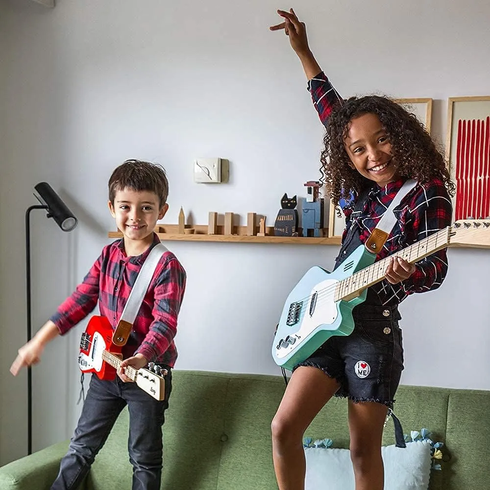 Loog Mini Electric kids Guitar for Beginners built-in Amp Ages 3  Learning App and Lessons Included