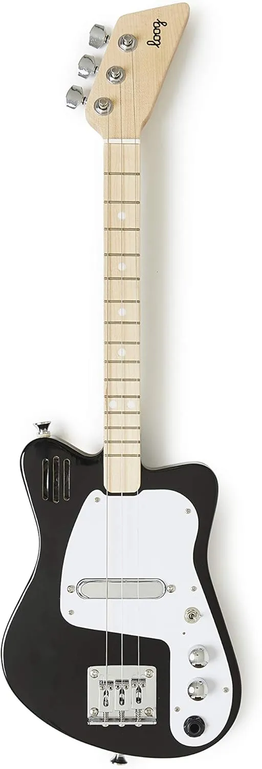Loog Mini Electric kids Guitar for Beginners built-in Amp Ages 3  Learning App and Lessons Included