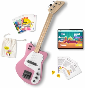 Loog Mini Electric kids Guitar for Beginners built-in Amp Ages 3  Learning App and Lessons Included