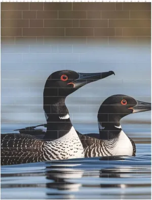 Loon Birds Building Block Puzzle Personalized Building Bricks for Adults Block Puzzle Building DIY Brick Block Puzzles Valentine's Day Gifts for Home Decor Brick Puzzle
