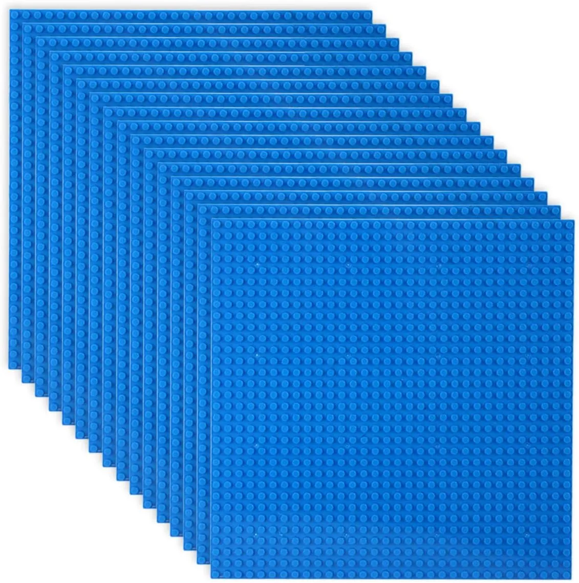 LVHERO Classic Baseplates Building Plates for Building Bricks 100% Compatible with All Major Brands-Baseplate, 10" x 10", Pack of 16 (Blue)