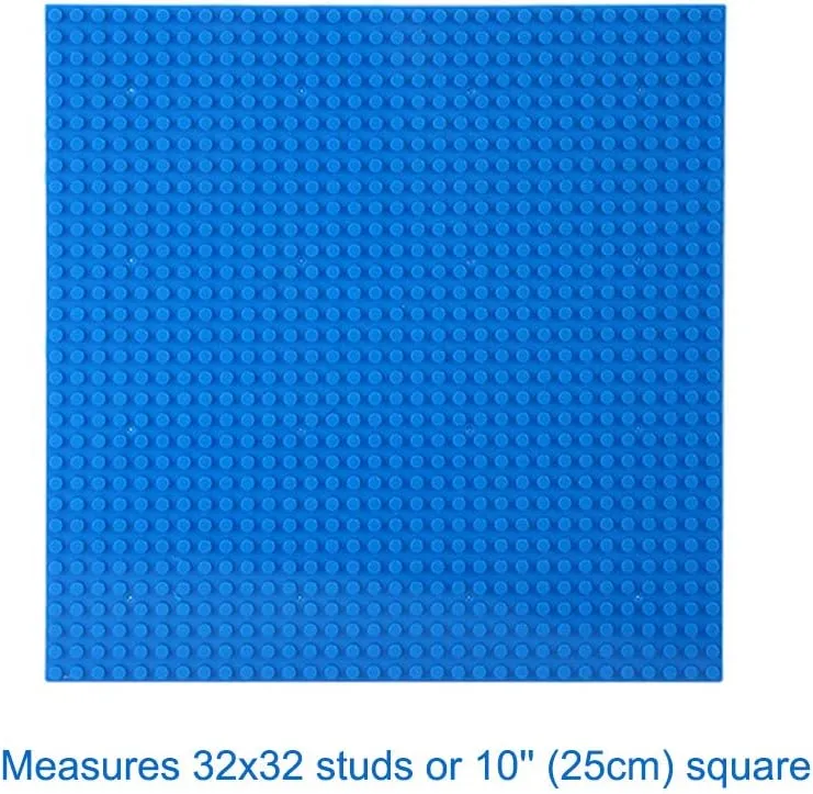 LVHERO Classic Baseplates Building Plates for Building Bricks 100% Compatible with All Major Brands-Baseplate, 10" x 10", Pack of 16 (Blue)