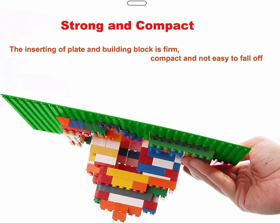 LVHERO Classic Baseplates Building Plates for Building Bricks 100% Compatible with All Major Brands-Baseplate, 10" x 10", Pack of 16 (Green)