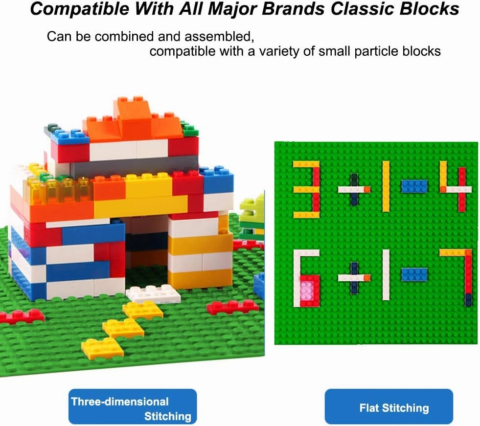 LVHERO Classic Baseplates Building Plates for Building Bricks 100% Compatible with All Major Brands-Baseplate, 10" x 10", Pack of 16 (Green)