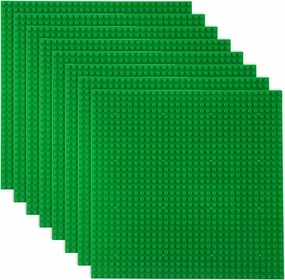 LVHERO Classic Baseplates Building Plates for Building Bricks 100% Compatible with All Major Brands-Baseplate, 10in x 10in, Pack of 8 (Green)