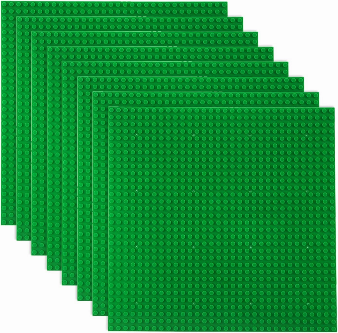 LVHERO Classic Baseplates Building Plates for Building Bricks 100% Compatible with All Major Brands-Baseplate, 10in x 10in, Pack of 8 (Green)