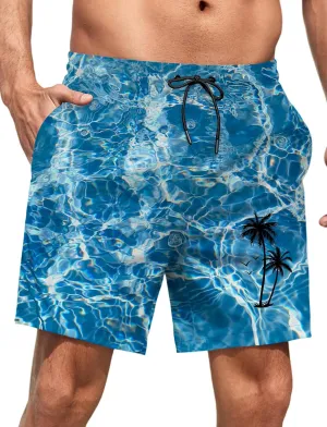 Lzzidou Men Swim Trunks with Mesh Liner 5 Inch Inseam Board Shorts Quick Dry Bathing Suit