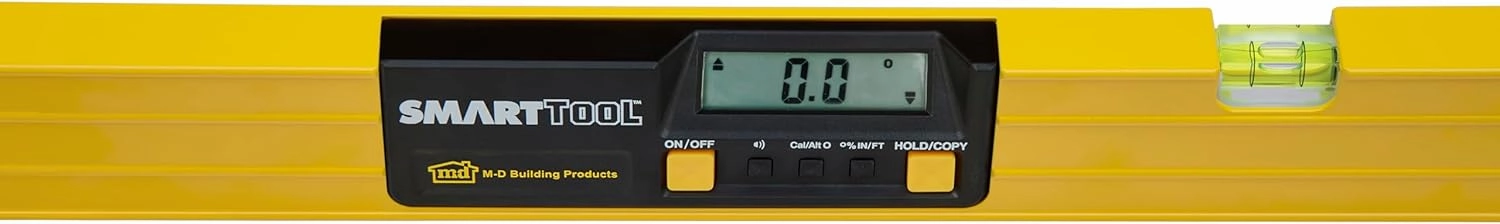 M-D Building Products 92379 SMARTTOOL® 24 Inch Digital Level: Precision Measurement w/LCD Screen, Audible Alerts, Water Resistance, High Visibility, & Heavy-Duty Aluminum Frame - Includes Carry Case