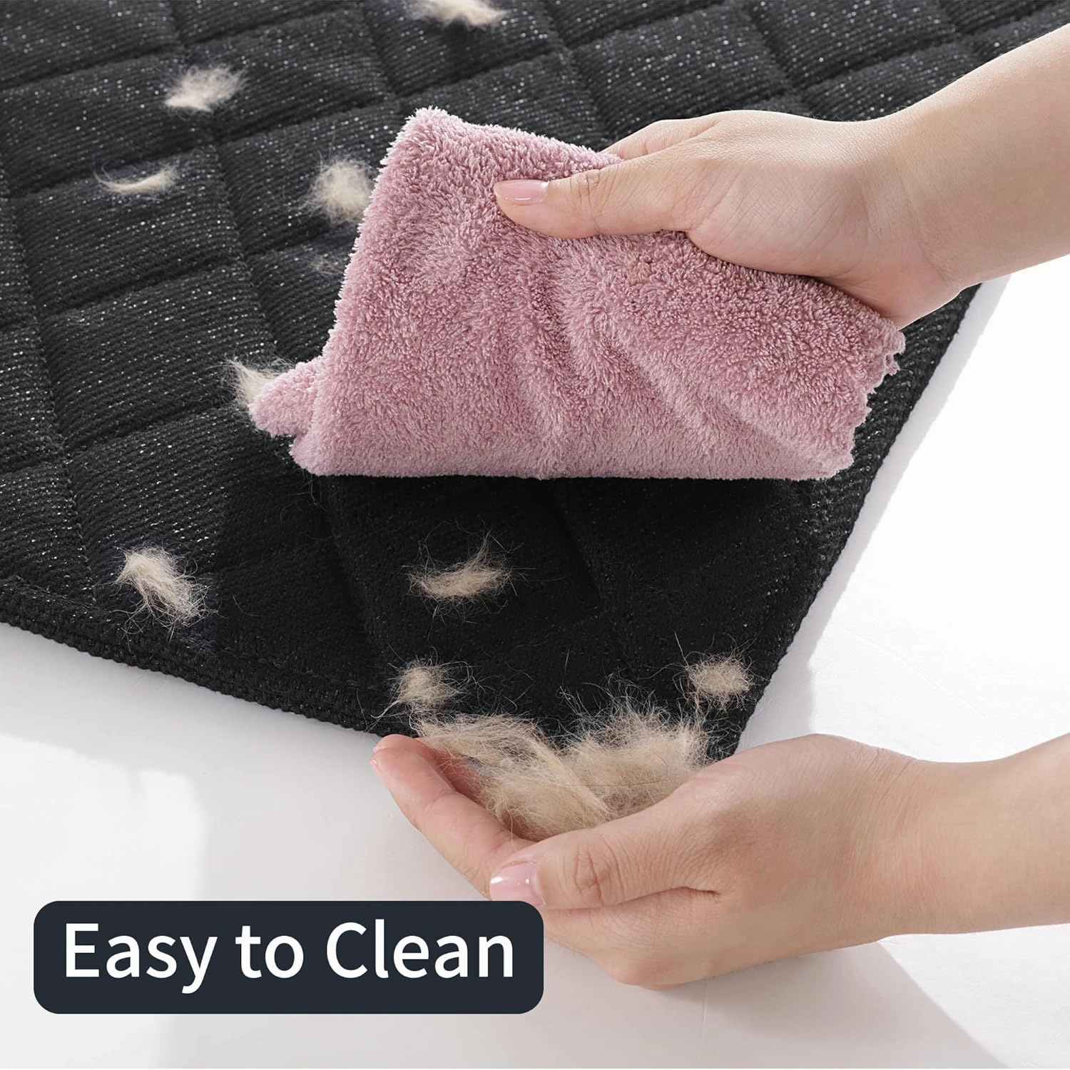 MABOZOO Indestructible Dog Bed, Chew Proof Crate Pad for Aggressive Chewers, Machine Washable Quilted Mat, Durable for Medium Dogs, Black Kennel Pad (28x41 in)