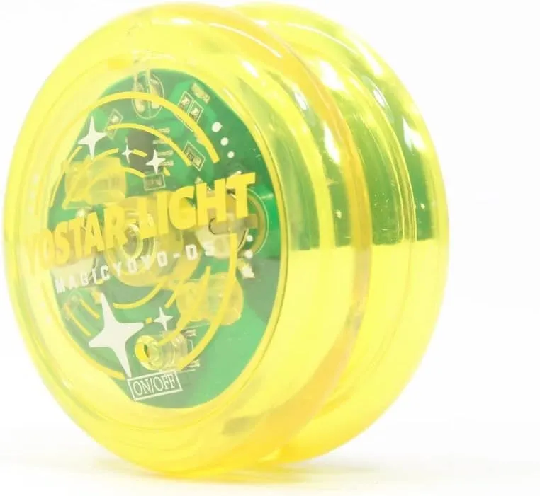 MAGICYOYO D5 YoStar-Light Yo-Yo - Looping LED Light Up YoYo (Translucent Yellow with Clear Caps)