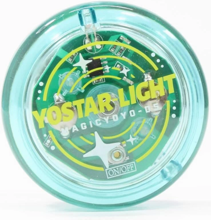 MAGICYOYO D5 YoStar-Light Yo-Yo - Looping LED Light Up YoYo (Translucent Green with Clear Caps)