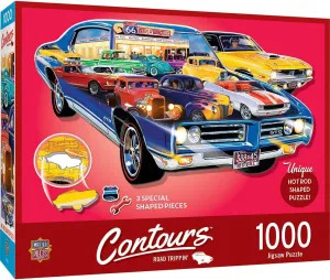 MasterPieces 1000 Piece Jigsaw Puzzle for Adults, Family, Or Youth - Hot Rods Shape - 38.5"x22.6"
