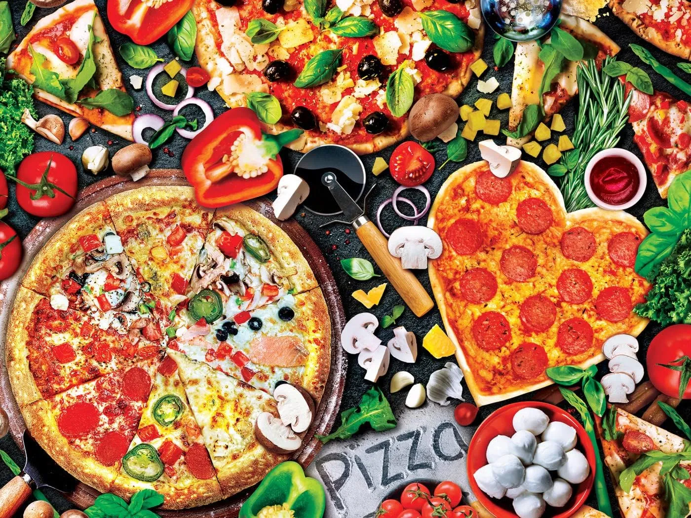 Masterpieces 300 Piece EZ Grip Jigsaw Puzzle - Viva la Pizza - 18"x24"