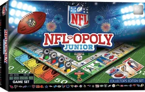 Masterpieces NFL-Opoly Junior Board Game - Collector's Edition Set for Ages 6  - Officially Licensed NFL Opoly Jr Board Game