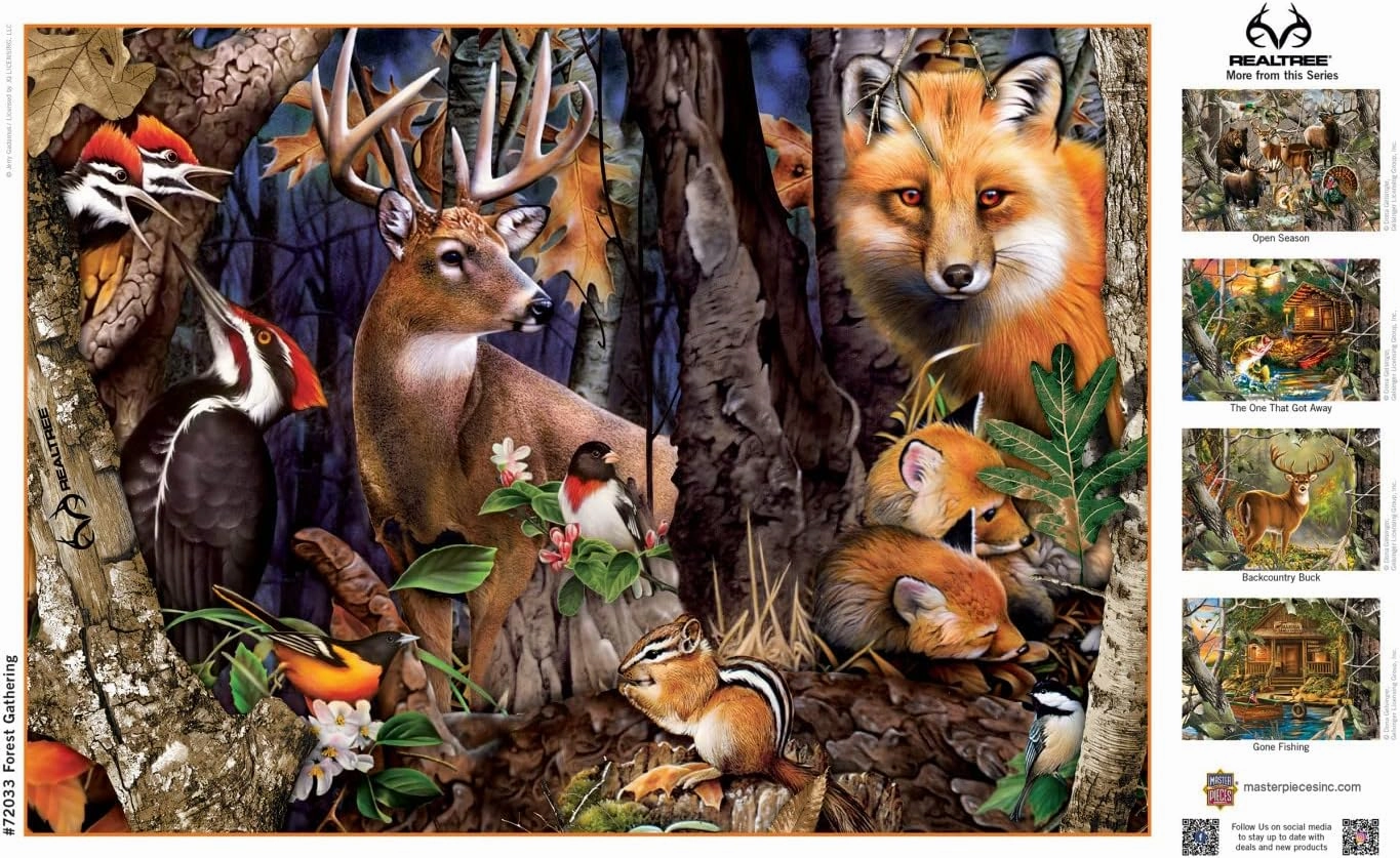 MasterPieces 1000 Piece Jigsaw Puzzle for Adults, Family, Or Youth - Forest Gathering - 19.25"x26.75"