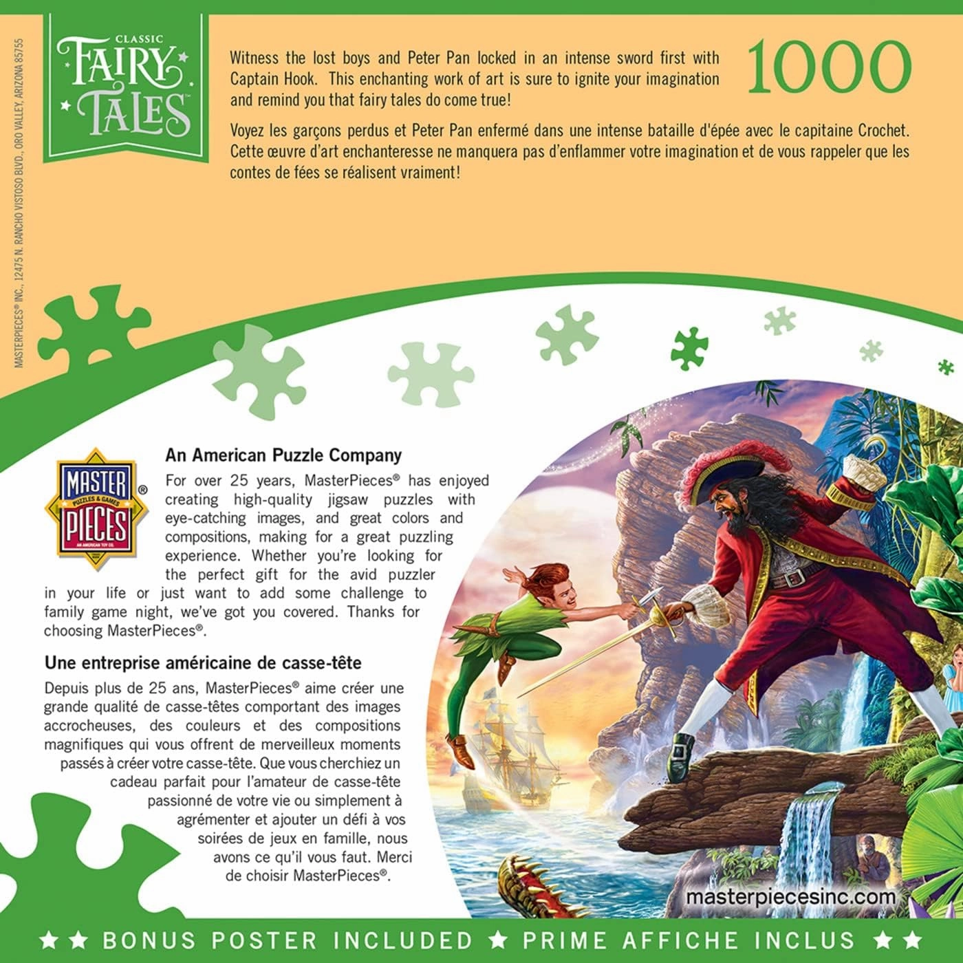 MasterPieces 1000 Piece Jigsaw Puzzle for Adults, Family, Or Youth - Peter Pan - 19.25"x26.75"