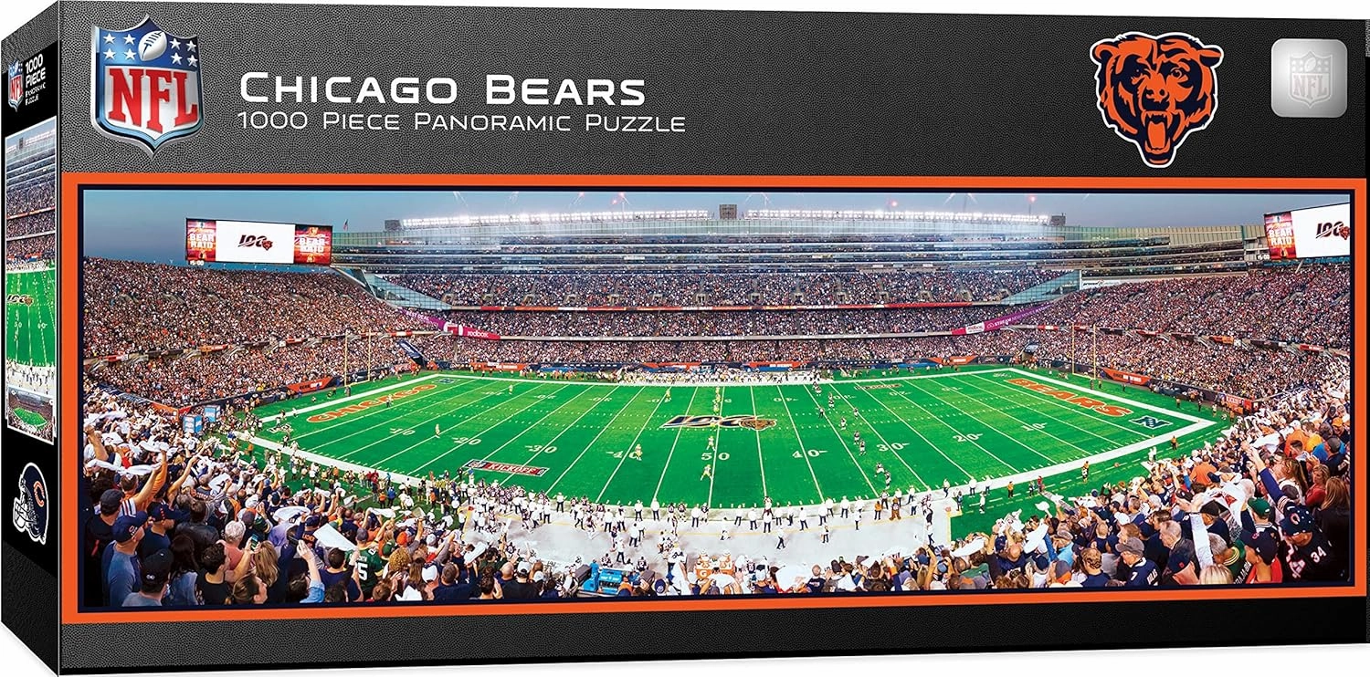 Masterpieces 1000 Piece Sports Jigsaw Puzzle - NFL Endzone & Center View Panoramic - 13"x39"