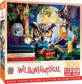 Masterpieces 300 Piece EZ Grip Jigsaw Puzzle - Night Owls Study Group - 18"x24"