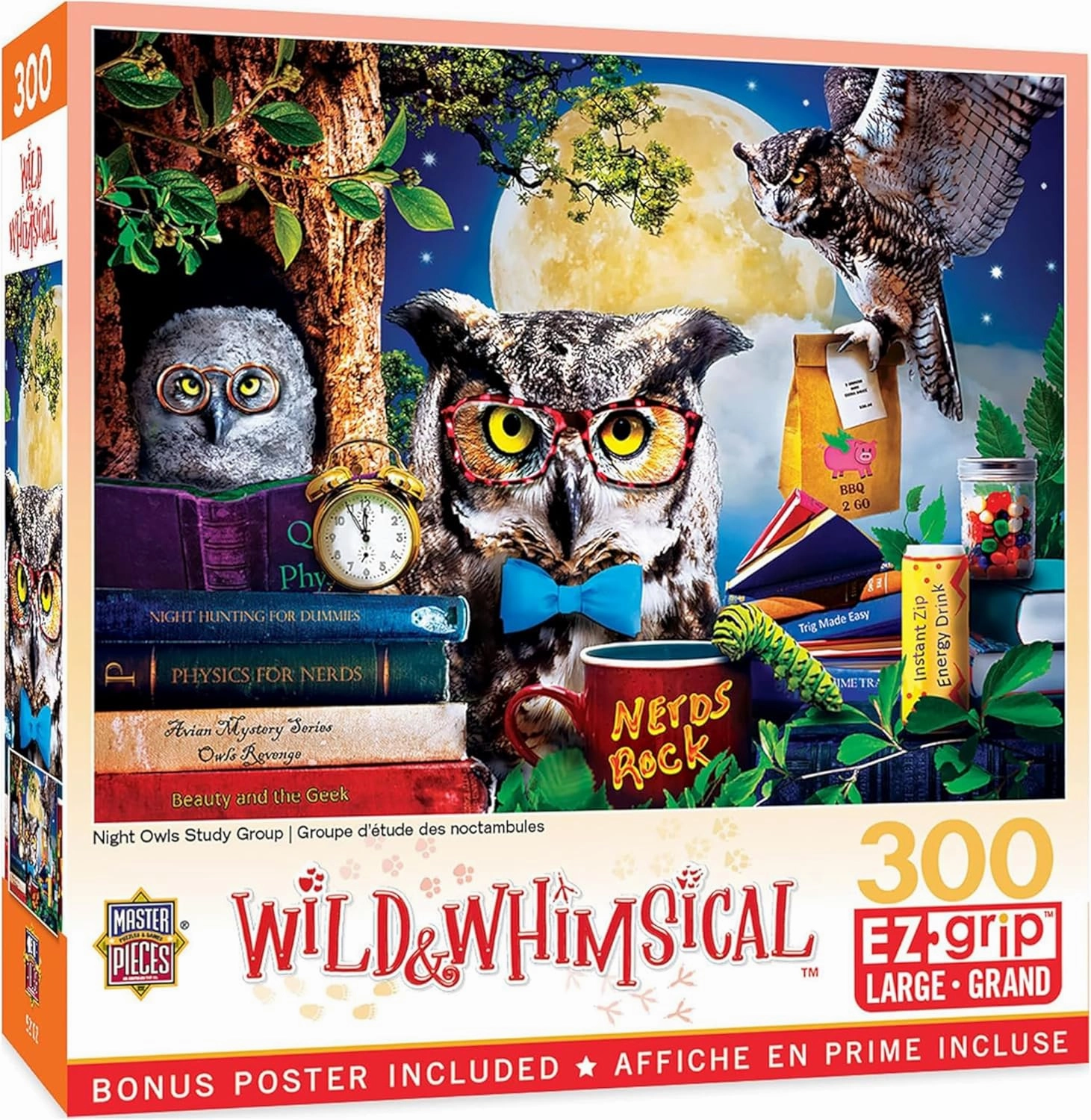 Masterpieces 300 Piece EZ Grip Jigsaw Puzzle - Night Owls Study Group - 18"x24"