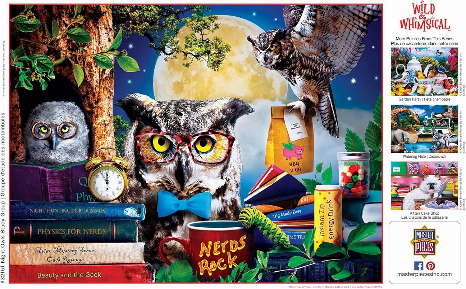 Masterpieces 300 Piece EZ Grip Jigsaw Puzzle - Night Owls Study Group - 18"x24"