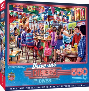 Masterpieces 550 Piece Jigsaw Puzzle for Adults and Family - Duffy's Sports & Suds - 18"x24"