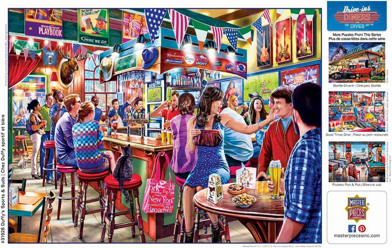 Masterpieces 550 Piece Jigsaw Puzzle for Adults and Family - Duffy's Sports & Suds - 18"x24"