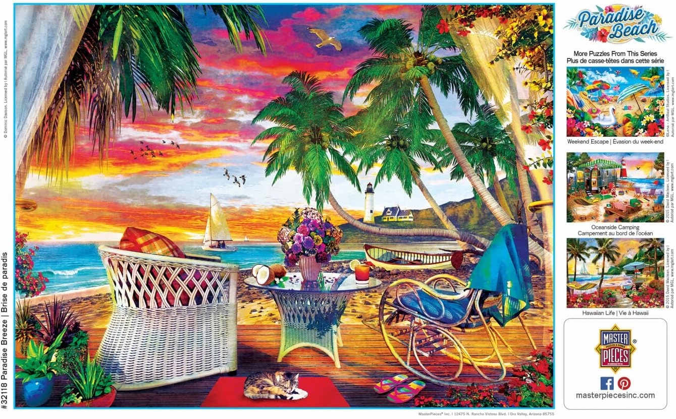 MasterPieces 550 Piece Jigsaw Puzzle for Adults, Family, Or Youth - Paradise Breeze - 18"x24"