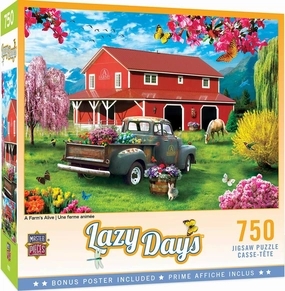 MasterPieces 750 Piece Jigsaw Puzzle for Adults, Family, Or Youth - A Farm's Alive - 18"x24"