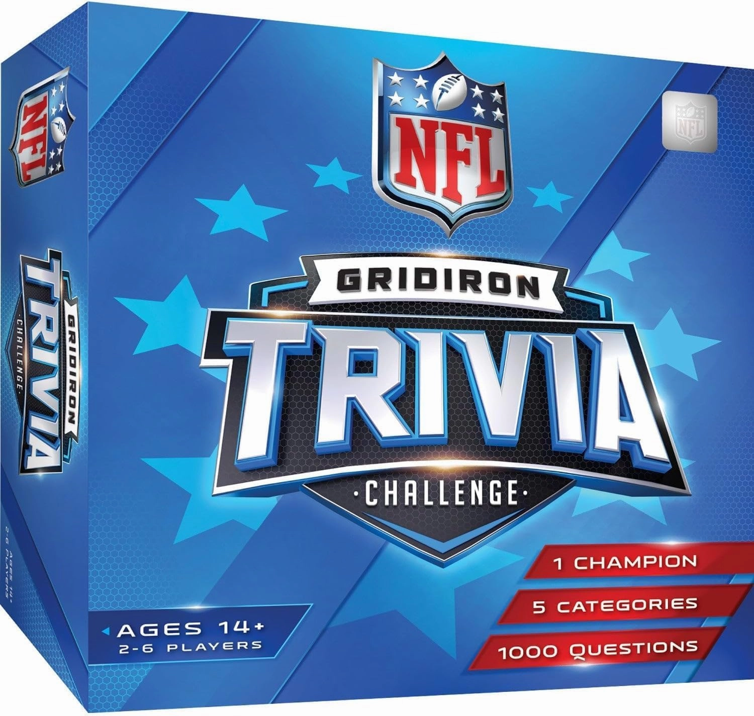 Masterpieces NFL Gridiron Trivia Challenge - Officially Licensed Football Board Game, 1000 Questions, Family Fun for Adults & Kids, Football Trivia Game, Ages 14 