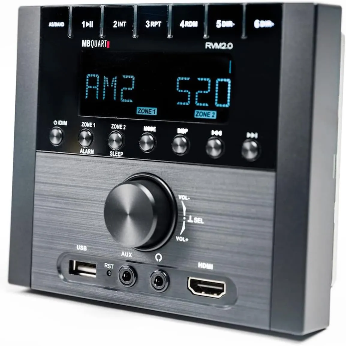 MB Quart RVM2.0 - RV in Dash Compact, Mechless Source Unit with AM/FM and Bluetooth 4.0 Plus Multi-Zone Audio Control