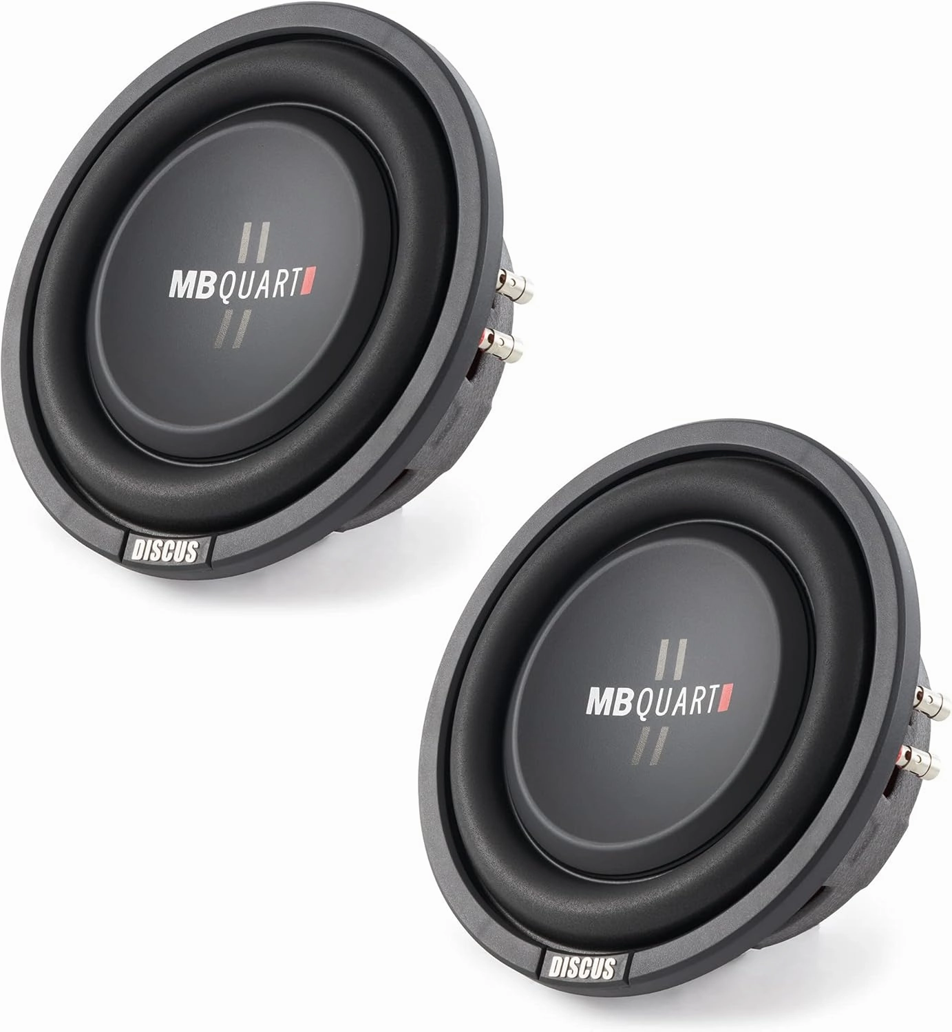MB Quart DS1-204 8 Inch 400 Watt MAX 200 Watt RMS 4 Ohm Dual Voice Coil, Shallow Slim Subwoofer Speaker Pair for Car Audio Sound System