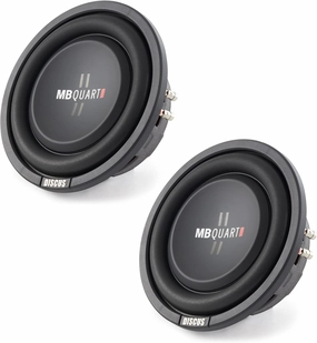 MB Quart DS1-204 8 Inch 400 Watt MAX 200 Watt RMS 4 Ohm Dual Voice Coil, Shallow Slim Subwoofer Speaker Pair for Car Audio Sound System