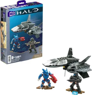 Mega Halo ODST Wombat Overwatch Vehicle Building Toy with 2 Micro Action Figures (129 pcs) (HMV51)