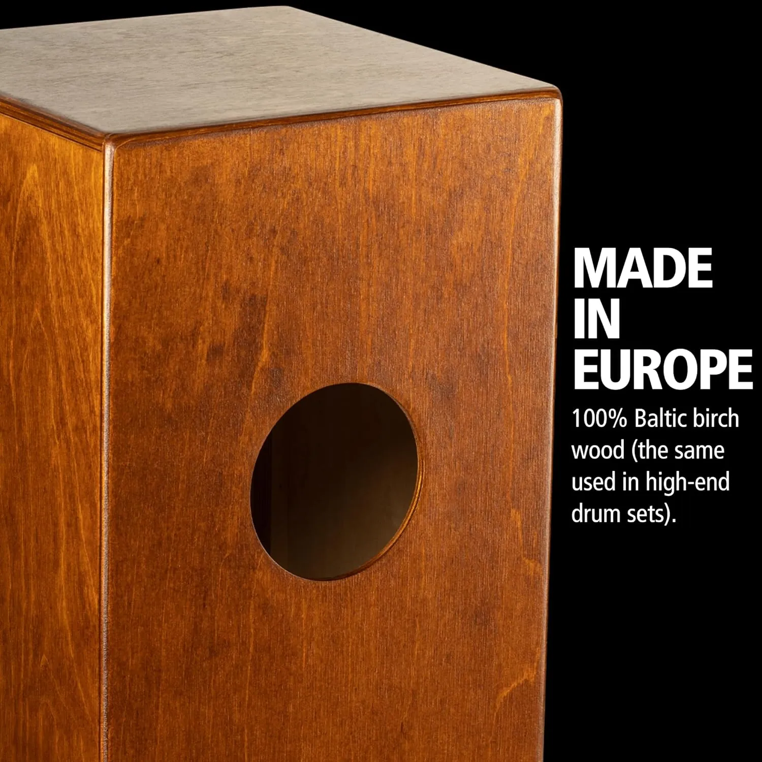 Meinl Percussion Jam Cajon Box Drum with Snare and Bass Tone for Acoustic Music — Made in Europe — Baltic Birch Wood, Play with Your Hands, 2-Year Warranty (JC50LBNT)