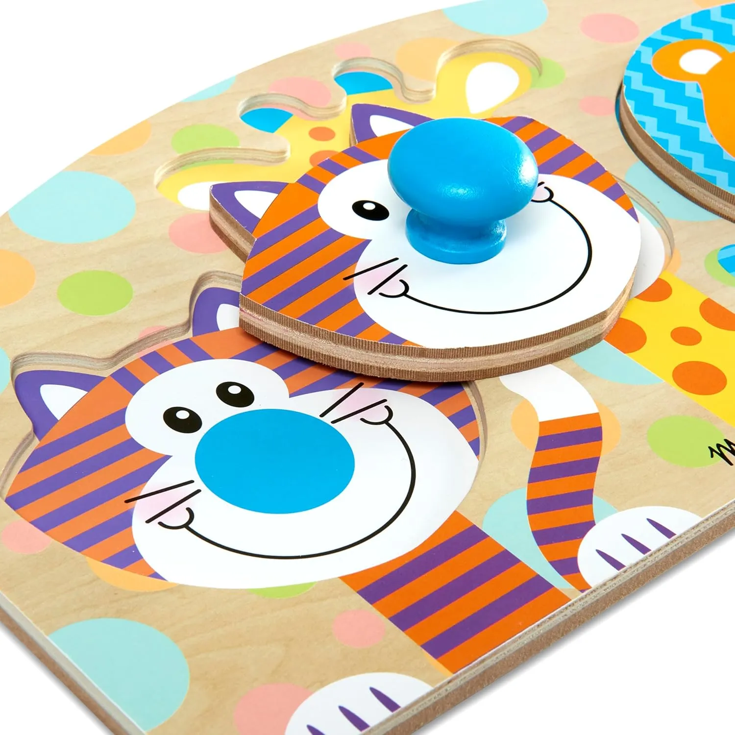 Melissa & Doug First Play Wooden Jumbo Knob Safari Animal Puzzle (3 pcs)
