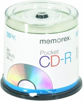 Memorex 210 MB 24x 24 Minute Pocket CD-R Mini-Discs 50-Pack Spindle