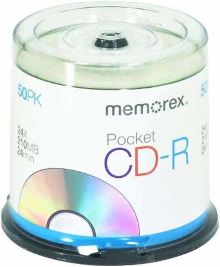 Memorex 210 MB 24x 24 Minute Pocket CD-R Mini-Discs 50-Pack Spindle