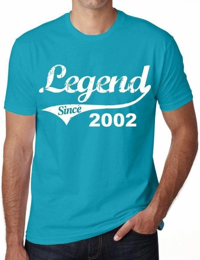 Men's Graphic T-Shirt Legend Since 2002 22nd Birthday Anniversary 22 Year Old Gift 2002 Vintage Eco-Friendly