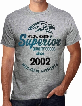 Men's Graphic T-Shirt Special Session Goods Since 2002 22nd Birthday Anniversary 22 Year Old Gift 2002 Vintage Eco-Friendly Short Sleeve Novelty Tee Heather Grey 4XL