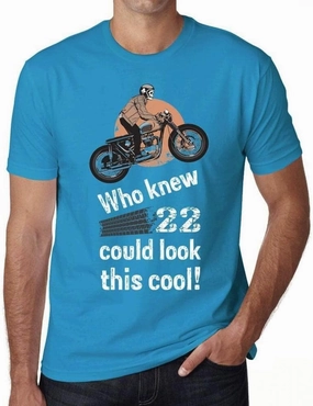 Men's Graphic T-Shirt Who Knew 22 Could Look This Cool 22nd Birthday Anniversary 22 Year Old Gift 2002 Vintage Eco-Friendly Short Sleeve Novelty Tee Aqua 4XL