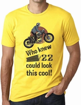 Men's Graphic T-Shirt Who Knew 22 Could Look This Cool 22nd Birthday Anniversary 22 Year Old Gift 2002 Vintage Eco-Friendly Short Sleeve Novelty Tee Lemon XXL