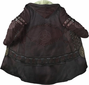 Men's Medieval Armor Winter Coat Park Viking Retro 3D Printed Long Sleeve Cloak Novelty Jacket Role Play Coatumes Poncho