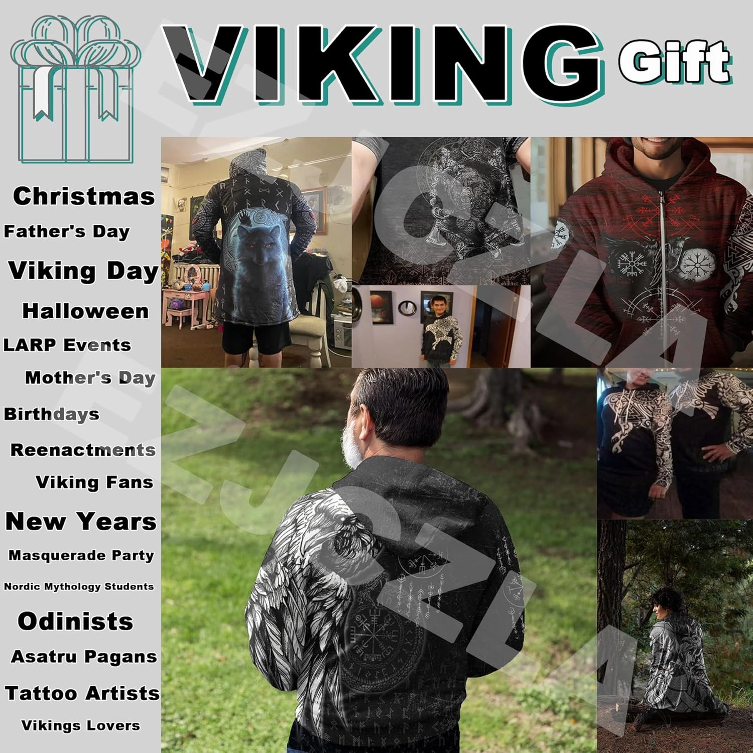 Men's Medieval Armor Winter Coat Park Viking Retro 3D Printed Long Sleeve Cloak Novelty Jacket Role Play Coatumes Poncho