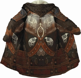 Men's Medieval Armor Winter Coat Park Viking Retro 3D Printed Long Sleeve Cloak Novelty Jacket Role Play Coatumes Poncho