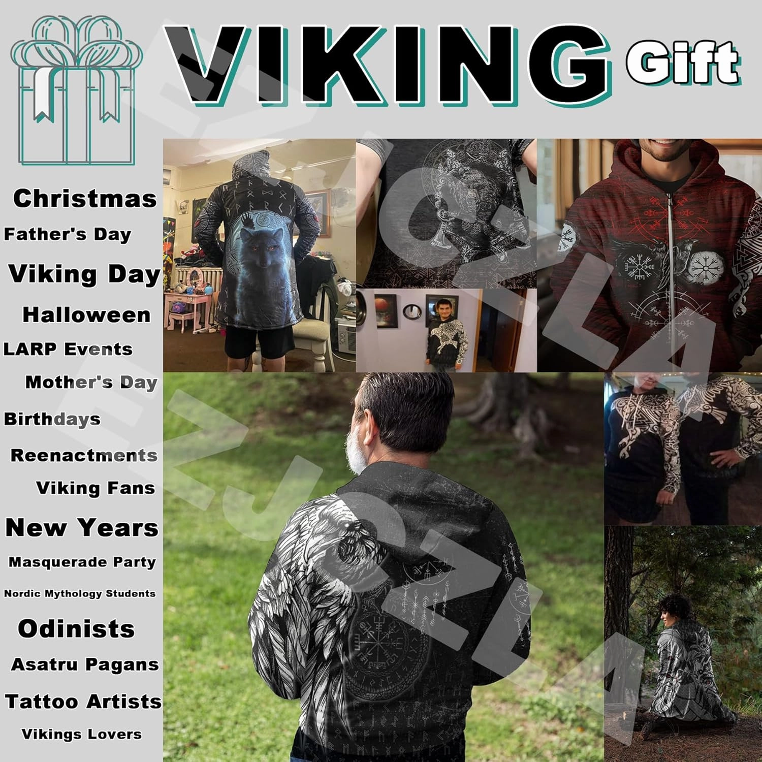 Men's Medieval Armor Winter Coat Park Viking Retro 3D Printed Long Sleeve Cloak Novelty Jacket Role Play Coatumes Poncho