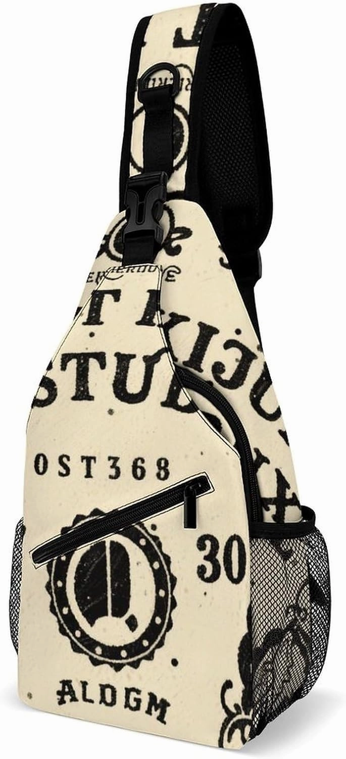 Men's Sling Bag Backpack Foldable Breathable Chest Sling Shoulder Backpacks Bags - Magic Spirit Board Witch Art Multipurpose Anti-Theft Backpacking Bookbag