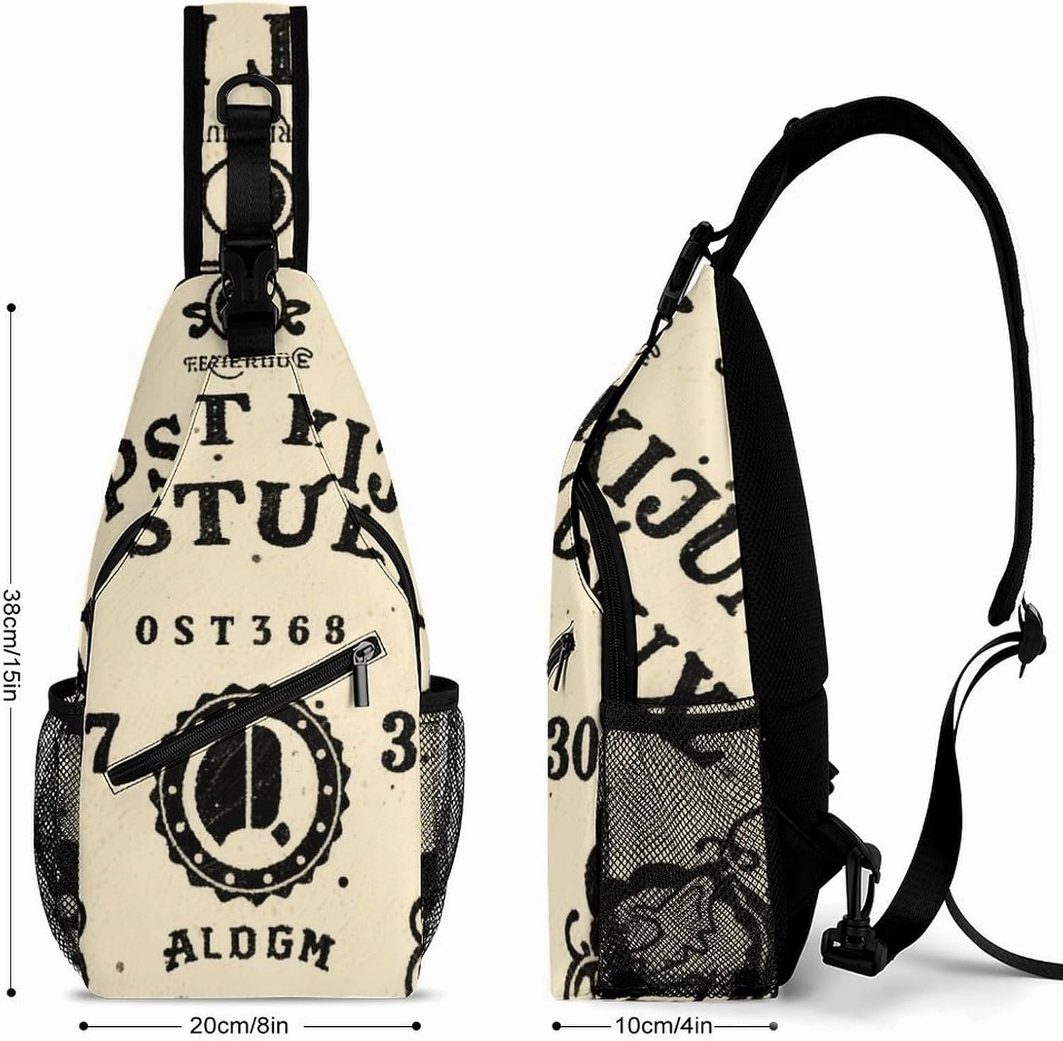 Men's Sling Bag Backpack Foldable Breathable Chest Sling Shoulder Backpacks Bags - Magic Spirit Board Witch Art Multipurpose Anti-Theft Backpacking Bookbag
