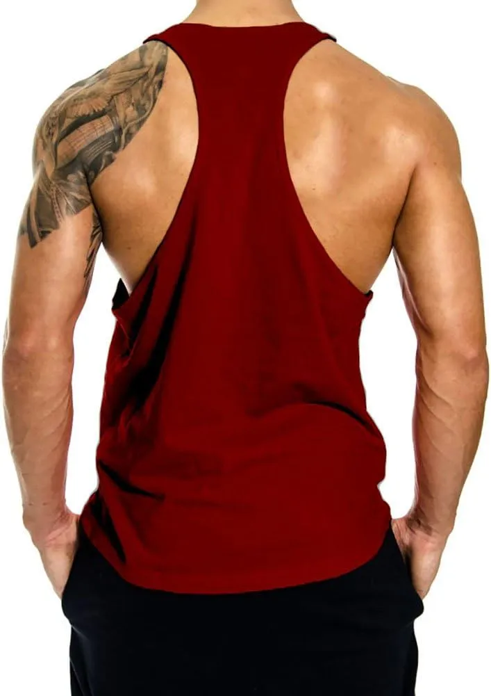 Men’s 3 Pack Tank Tops Workout Gym Muscle Shirt Y-Back Fitness Bodybuilding Sleeveless T Shirt
