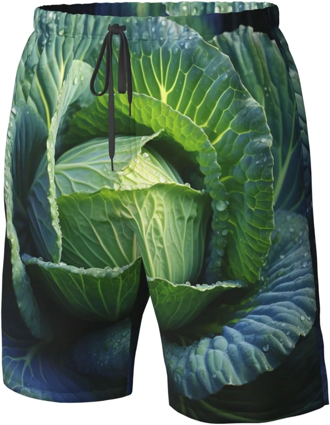 Men's Hawaiian Beach Shorts Cool Quick Dry Swim Trunks Summer Board Shorts Bright Cabbage Bathing Suit