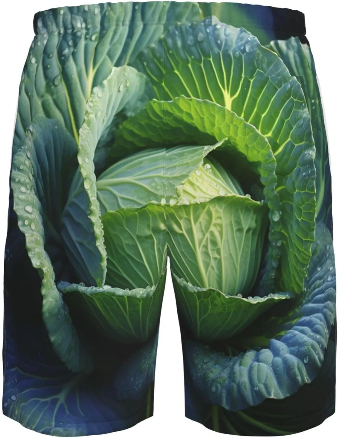 Men's Hawaiian Beach Shorts Cool Quick Dry Swim Trunks Summer Board Shorts Bright Cabbage Bathing Suit